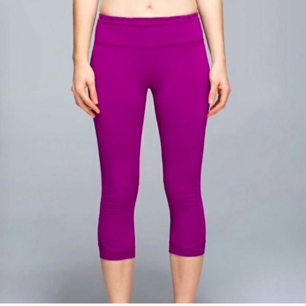 Lululemon Run For Days Crop Leggings Vibrant Purple Cropped pants